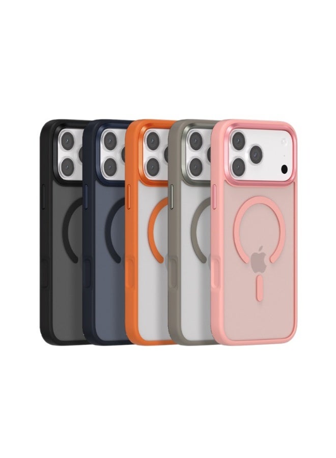 Zevio Orange Magnetic Case for iPhone 17 Pro (6.3 Inch), [Compatible with MagSafe] Slim Fit Matte Silicone Back Cover, Soft Touch Shockproof Protective Phone Case - Translucent Finish - Image 2